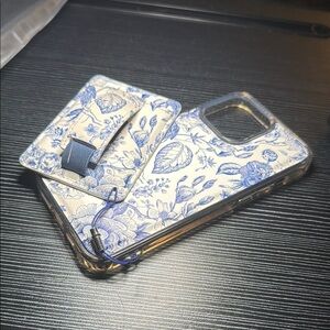 Floral Blue and White Phone Case with Stand